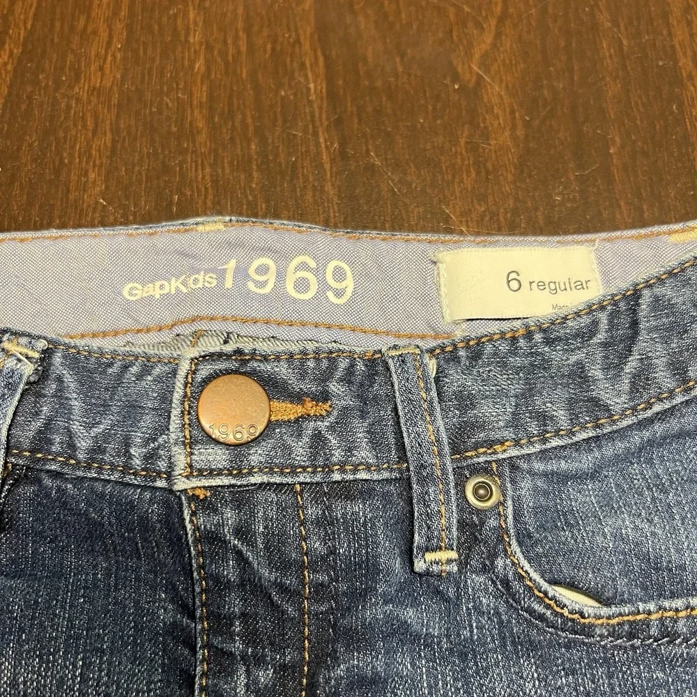 Gap Kids 1969 Girls 6 Reg‎ Blue Denim Mini Skirt Adjustable Waist -Holiday 2010